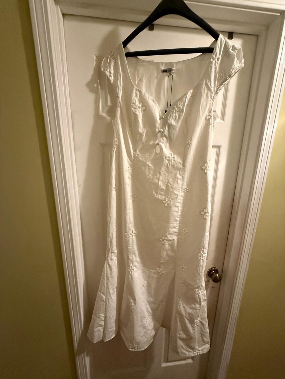 Fashion Nova White Eyelet Cutout Midi Dress - Picture 2 of 7